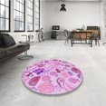 thumbnail image 4 of Ahgly Tapis Rectangulaire Lavable en Machine Intérieur Transitionnel Fleur Rose, 8 Pieds x 12 Pieds, 4 of 7