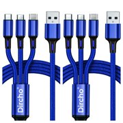 Multi Charging Cable, 4 ft Multi USB Charger Cable Aluminum Nylon 3 in 1 Universal Multiple Charging Cord with Type-C/Micro /IOS USB Connectors for Most Phones & Tablet