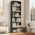 thumbnail image 1 of Homfa 6 Tier Tall Bookshelf and Bookcase, Wooden Bookcase Display Shelf for Living Room Home Office Library Storage, Black, 1 of 6
