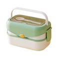 thumbnail image 2 of Yhmxh Lunch Box for Women/Men Meal Prep Containers Double Compartmentalized Handle Lunch Box Large Capacity High Appearanceplastic Lunch Box with Spork Lunch Holder, 2 of 9