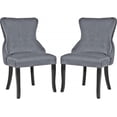 thumbnail image 1 of Dining Chairs Dining Room Chair Kitchen Chair of 2 Dining Metal Side Chairs Solid Wood Modern Tufted Upholstered for Home Kitchen Bedroom Living Room Arm Side Chairs Set of 2 Grey, 1 of 7