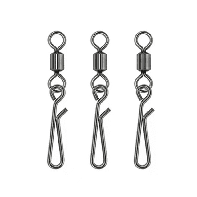 JP 50 Pcs Émerillons de Pêche à Baril Roulant Haute Résistance avec Clips Rapides, Connecteur de Vitesse pour Accessoires de Pêche en Eau Douce et Salée, Accessoires de Pêche Fiables (6)