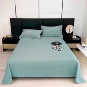 Estbridge Bedding Comforter Sets Bed Sheet Dormitory Single Bed Sheet Skin Friendly Cotton Home Solid Color Easy Double Brushed Bed Sheet Cotton Solid Yellow home decor christmas clearanc