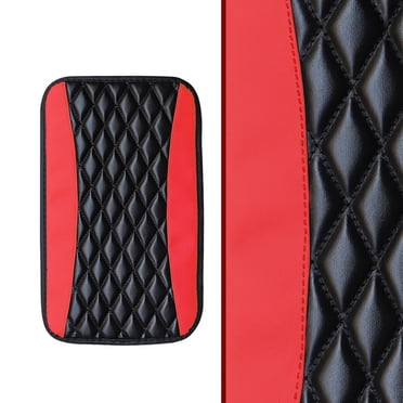 Center Console Cover Leather Armrest Box Mat Universal, 32x19cm Black for Car Truck SUV Armrest Cover for Car