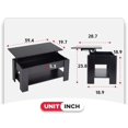 thumbnail image 3 of NiamVelo Table Basse en Bois à Plateau Relevable avec Compartiment Caché et Tablette de Rangement pour Salon, Noir, 3 of 8