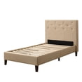 thumbnail image 1 of CorLiving Nova Ridge Upholstered Adult Twin Size Platform Bed Frame with Headboard - No Box Spring Required, 1 of 9