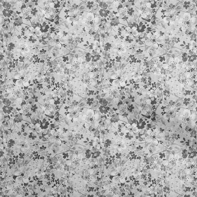 oneOone Polyester Spandex Gray Fabric Floral Sewing Material Print Fabric By The Yard 56 Inch Wide