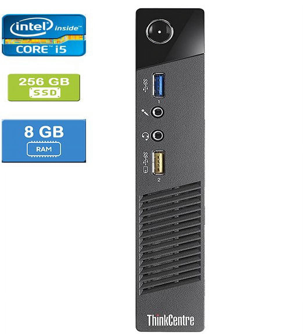 Refurbished: LENOVO M73 TINY Intel Core i5-4570T 2.90 GHz, 8GB, 256GB SSD, Win 10 Pro