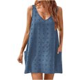 thumbnail image 2 of Gspmoly Robes pour Femmes, Mode Décontractée Aguichant Unie à Rayures Sans Manches à Col Rond Robe Débardeur pour Dames Robes de Cocktail jusqu'à 65 % de Rabais, 2 of 5