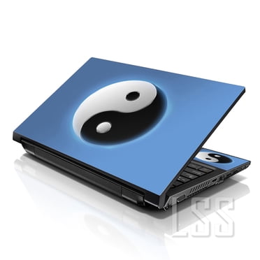 LSS 15 15,6 Pouces Peau d'Ordinateur Portable Notebook Autocollant Décalque Couverture pour Dell Lenovo Apple Acer Convient de 13 Pouces à 16 Pouces avec 2 Protège-Poignets - Coloré Ying Yang