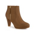 thumbnail image 1 of Unique Bargains Bottines à Plateforme à Bout Rond à Talon Épais pour Femme Brun (Taille 9), 1 of 5