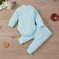thumbnail image 3 of Kmbangi Baby Solid Color Clothes Set O-neck Jumpsuit+Elastic Waist Trousers, 3 of 9