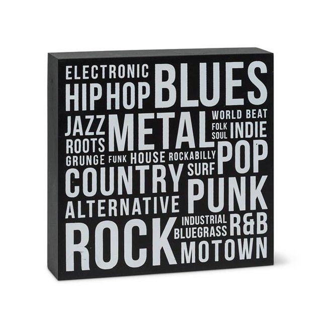 Abbott Collection AB-1327-MUSIC-BLOCK 7,5 Po2 Genres Musicaux Block&44; Noir