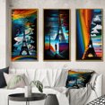 thumbnail image 1 of Designart "Contemporary Rainbow Eiffel Tower in Paris II" City Paris Framed Wall Art Set Of 3 - Multicolor Paris Frame Gallery Wall Set For Home Decor, 1 of 6