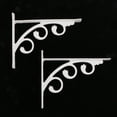 thumbnail image 2 of 2Pcs L Shaped Wall Mounted Shelf Bracket Metal Hanging Holder White - 12x15cm, 2 of 8