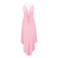 thumbnail image 4 of AherBiu Robe de Soirée pour Femmes à Bretelles Croisées, Dos Nu, Sans Manches, Col en V, à Volants, Fluide, Robe de Cocktail, 4 of 6