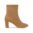 thumbnail image 3 of Unique Bargains Women's Faux Suede Square Toe Front Zip Block Heel Ankle Boots, 3 of 7