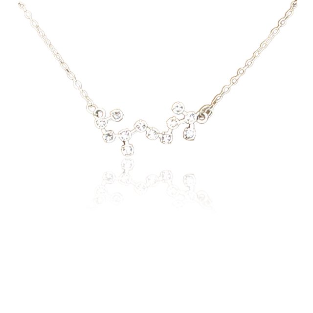Ins Constellations Theme Friendship Necklace Rhinestone Comfortable Delicate with Display Card Pendant for Lover Festival Gifts Scorpio Silver