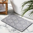 thumbnail image 3 of Chic Gray Vintage Non-Slip Bathroom Rug Runner: Soft, Long & Machine Washable - Farmhouse Floral Design that Adds Elegance - Perfect for Sink, Shower, Bathtub, 20x32 in, 3 of 5