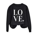 thumbnail image 3 of Penkiiy T-Shirts de la Saint-Valentin pour Femmes, Chandail en Molleton Graphique Cœur Rouge, Manches Longues, Col Rond, Hauts TP Noir, 3 of 4