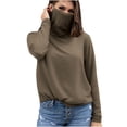 thumbnail image 3 of BiZtdJrK Womens Long Sleeve Rash Guard Hiking Tops with Mask Summer Lightweight Beach Sun Protection Shirts Vacation Outfits Khaki L Ropa de Verano Para Mujer, 3 of 6