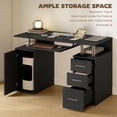 thumbnail image 4 of HOMCOM Bureau d'Ordinateur de 47 Pouces avec Plateau pour Clavier et Tiroirs de Rangement Noir, 4 of 10