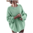 thumbnail image 2 of EGNMCR Pull Col Rond pour Femmes, Pull pour Femmes Mode Décontractée Manches Longues Couleur Unie Pull Manches Women Sweater, 2 of 6