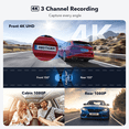 thumbnail image 4 of REDTIGER Dash Cam Front and Rear, Dash Cam 3 Channel with 5G WiFi GPS, Dash Camera Three Way with IR Night Vision, Free 64GB Card, 3 inch IPS Screen, Vehicle, 4 of 9