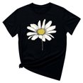 thumbnail image 5 of KIHOUT Nouveau Haut de Mode d'Été pour Femmes 2025, T-Shirt à Manches Courtes à Col Rond Décontracté à Imprimé Floral Noir TG, 5 of 5