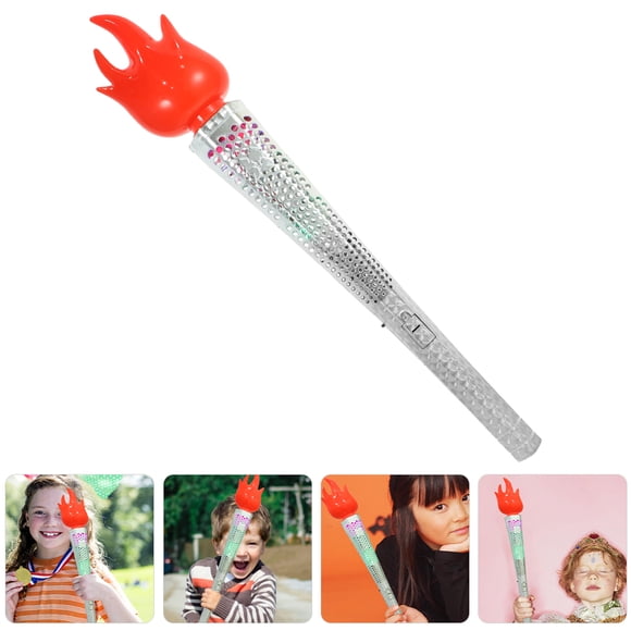 Realistic Torch Props for Decor Silver Plastic Kids Toy Lightweight and Compact 2Pcs