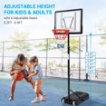 thumbnail image 2 of Portable Basketball Hoop Outdoor, 5.2-10 Ft Height Adjustable Basketball Hoops & Goals with 44" Shatterproof Backboard and 18" Basket Rim for Kids, Teens, Adults, 2 of 8