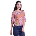 thumbnail image 2 of Moomaya Printed Keyhole Neck Ring Top Casual 3/4th Sleeve Tees Tank Tunic Top, 2 of 5