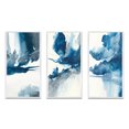 thumbnail image 2 of Designart "Solitary Majesty in Imperial Blue Splendor I" Abstract Liquid Ink Framed Wall Art Set Of 3 - Blue Modern Frame Canvas Set For Living Room Decor, 2 of 6