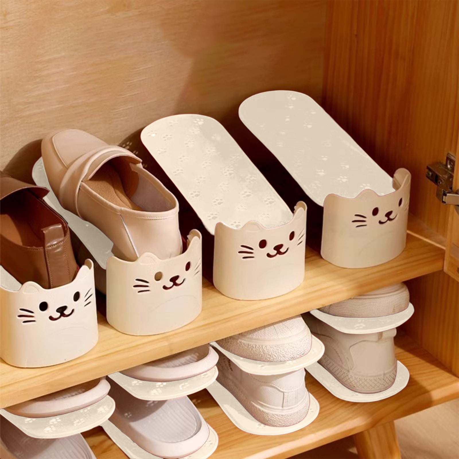 EGNMCR Double Layered Shoe Shoe Cabinet Adjustable Storage Shoe Rack Home Use Shoe Storage Thick Plastic Shoe Storage Plastic shoe rack
