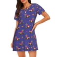 thumbnail image 1 of Vsdgher Chemise de Nuit à Manches Courtes pour Femmes avec Motif de Labrador Retriever et Chien, Encolure Dégagée, Mignonne, à Volants, Confortable, 1 of 6