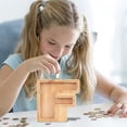 thumbnail image 2 of WRKEKC Clearance Personalized Wooden Name Money Box Wooden Deposit Box Twenty Six English Letters, 2 of 5