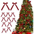 thumbnail image 5 of Birdeem Christmas Tree Decorations,Christmas Decorations for the Home,12Pc Velvet Christmas Tree Bow Decoration Wreath Bow Decoration,Christmas Decorations for Tree,Christmas Tree Bows, 5 of 5