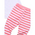 thumbnail image 4 of FOCUSNORM Barboteuse Mignonne pour Bébé Rabbit avec Lettres et Pantalon à Rayures/imprimé avec Chapeau, 4 of 6