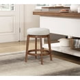 thumbnail image 3 of Lexicon Lily Boucle Fabric Swivel Counter Height Chair in White, 3 of 9
