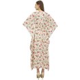 thumbnail image 4 of Bimba Printed Caftan Long Maxi Boho Kaftan Cover Up White Drawstring Waist-20, 4 of 6