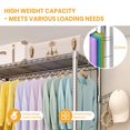 thumbnail image 3 of Yiwa Portable Garment Rack on Wheels, Heavy Duty Metal Clothing Rack with Adjustable Wire Shelves and Hooks, NSF Certified, 3 of 9