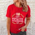 thumbnail image 2 of Pxiakgy Liquidation! Joyeuses Pâques! T-Shirts pour Femmes, T-Shirt Graphique Lapin de Pâques, T-Shirts de Vacances Œuf de Pâques, Mode Féminine Col Rond Manches Courtes Imprimé de Pâques Rouge P, 2 of 4