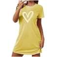 thumbnail image 1 of Rbaofujie Short de Pyjama pour Femmes Nuisette Courte Surdimensionnée pour Femmes Imprimée à Col Rond et Manches Courtes Robe de Nuit Tenue de Détente, 1 of 6