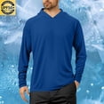 thumbnail image 2 of Men's UPF50+ Sun Protection Shirts with Hood, Quick Dry Long Sleeve Hooded Rash Guard, Athletic Running Workout Fishing Cooling Shirts, 2 of 5