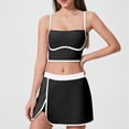 thumbnail image 2 of Sentmoon Ensembles 2 Pcs pour Femmes Robes d'Hiver pour Femmes Bretelles Spaghetti à Blocs de Couleur Robe d'Invitée de Mariage Col en V Sans Manches Coupe Ample Robes d'Été pour Femmes Travail pour Mamans Quotidien et Décontracté S, 2 of 9