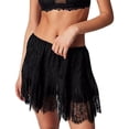 thumbnail image 1 of Fgnfyis Womens Skirts Ladies Solid Color Ballet Style High Waisted Half Skirt with Irregular Hem and Lace Ruffle Black S, 1 of 9