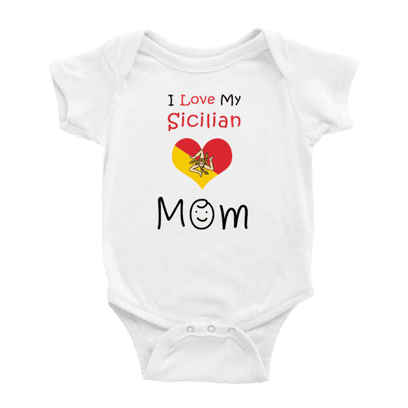 J'adore Ma Maman Sicilienne Justaucorps Mignon pour Bébé