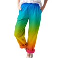 thumbnail image 1 of B91xZ Womens Pants Casual Linen Blend Drawstring Wide Leg Pant,Hot Pink M, 1 of 4