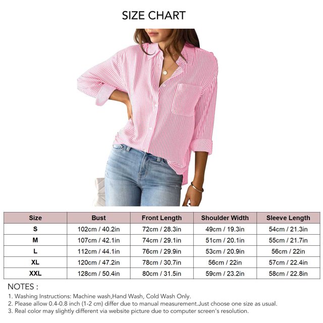 Chemisier Cardigan Décontracté à Col à Revers et Rayures pour Femmes Automne avec Boutons Manches Longues Poche Poitrine