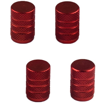 4 Pack Car Aluminum Wheel Tire Stem Red